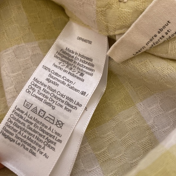 Madewell side button tank top in ginger check print. Size Xs - Picture 9 of 16